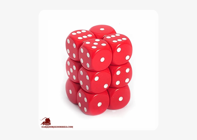 Opaque 16mm D6 Red/white Dice Set - Red, transparent png download