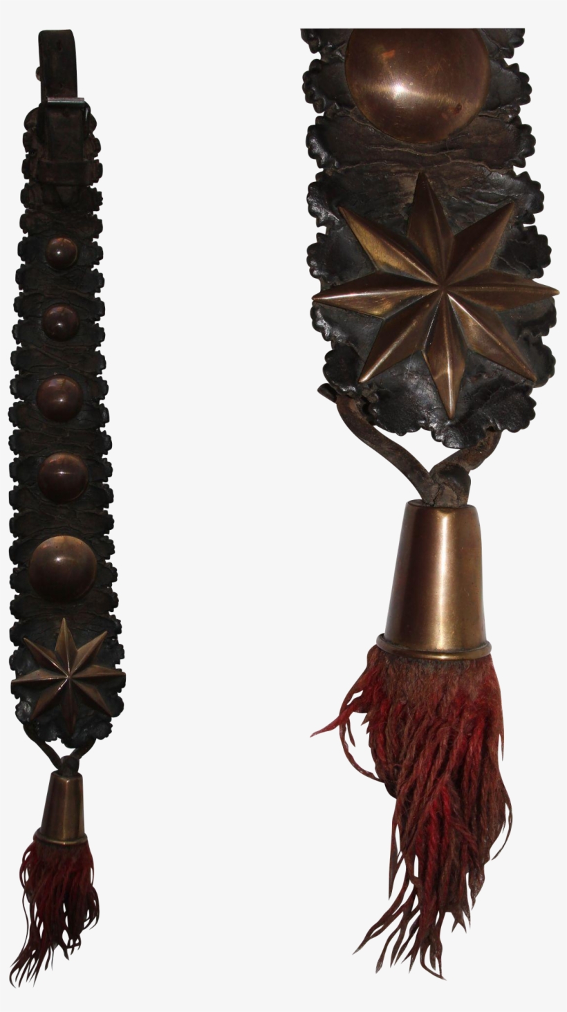 19th Century Horse Harness Trapping In Brass And Leather - Earrings, transparent png download