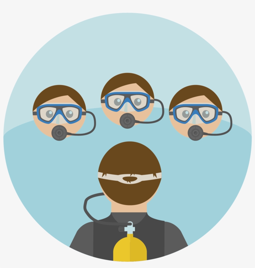 Scuba Diving Team Icon - Scuba Diver Person Cartoon Transparent, transparent png download