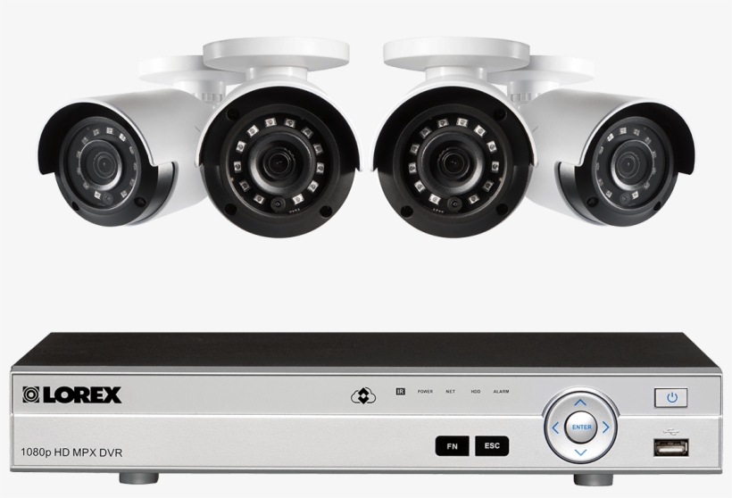 1080p Security Surveillance System With 4 Cameras - Complete Security Camera System With 8 Cameras,, transparent png download
