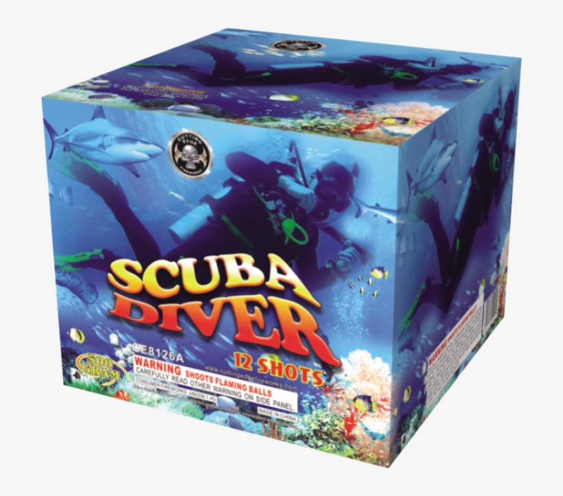 Scuba Diver 500 Gram Aerial Repeaters Cutting Edge-653x600 - Scuba Diver Firework, transparent png download