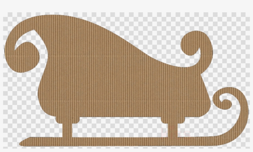 Cardboard Santa Sleigh Clipart Santa Claus Reindeer - Paper Accents Chipboard Shape Sleigh 6 Pc. Natural, transparent png download