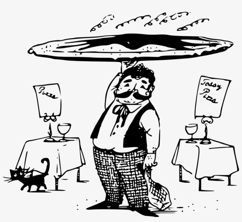 Cartoon Italian Chef 22, Buy Clip Art - Pizza Waiter, transparent png download