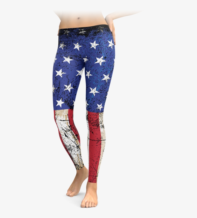 Grunge American Flag Leggings - Native Pride Light Dreamcatcher, transparent png download