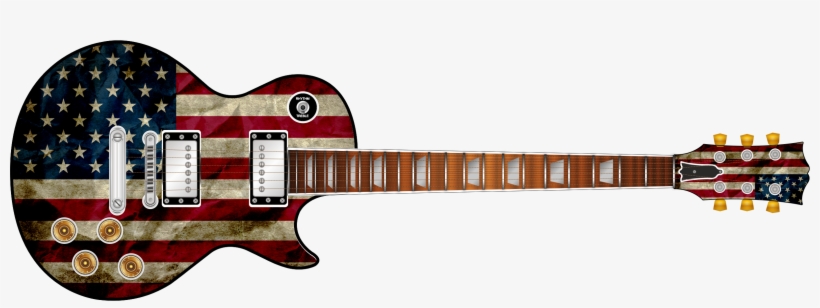Guitar With American Flag, transparent png download