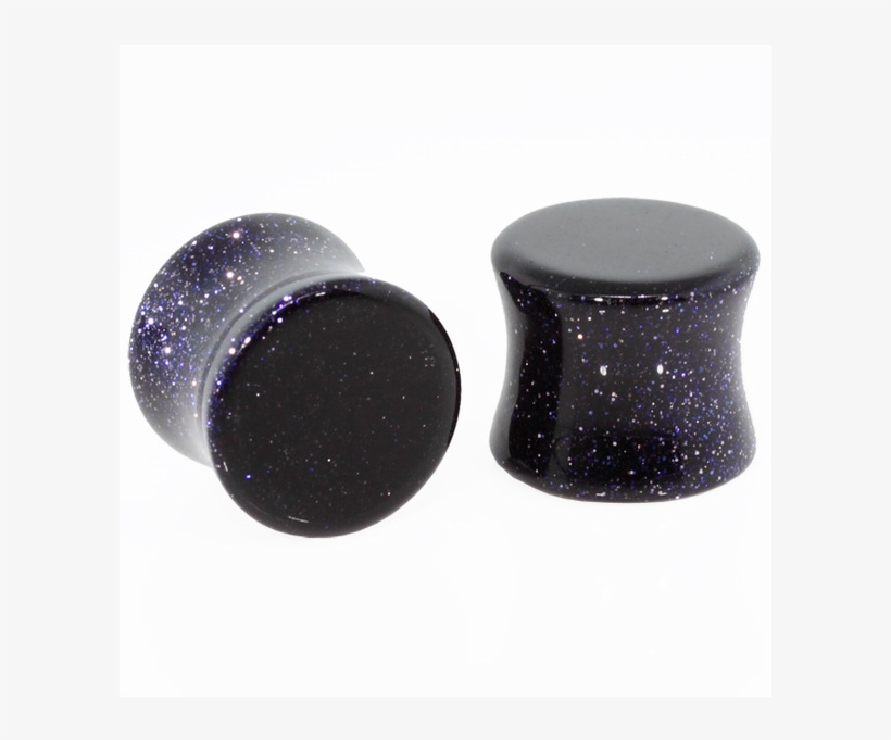 Freshtrends Blue Goldstone Double Flare Stone Plug - Dark Purple Sparkly Stone, transparent png download