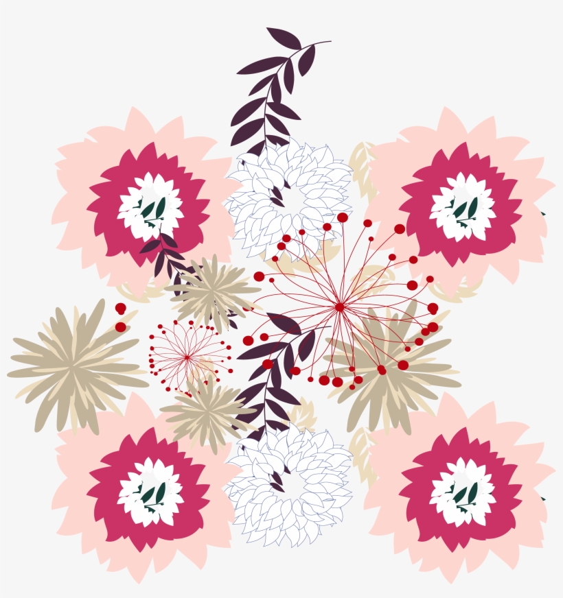 Png Transparent Library Floral Design Motif Most - Seamless Multicolor Floral Pattern Throw Blanket, transparent png download