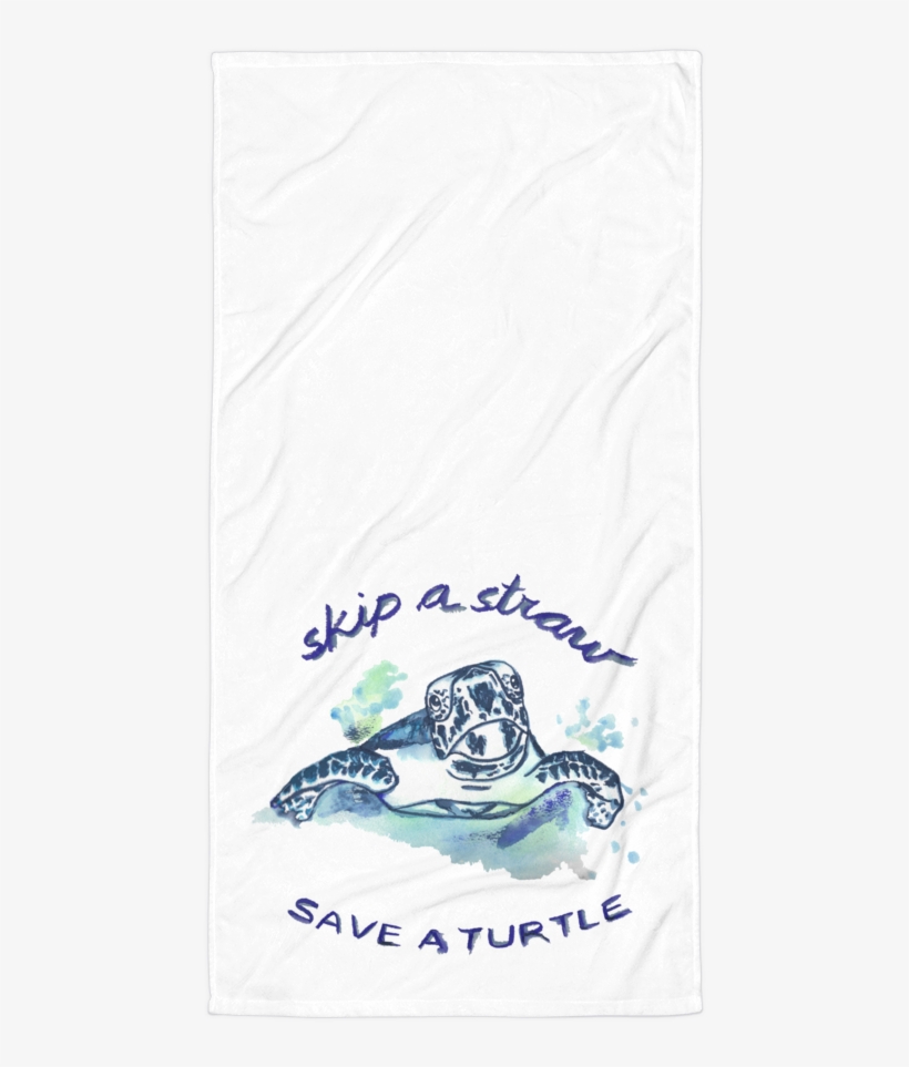 Save A Turtle Beach Towel - T-shirt, transparent png download