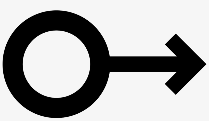 Circle Outline Of Small Size Connected To Arrow Pointing - Arrow Outline With Circle, transparent png download