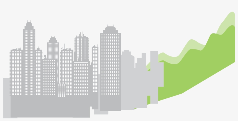 City And Mountains - Commercial Building, transparent png download