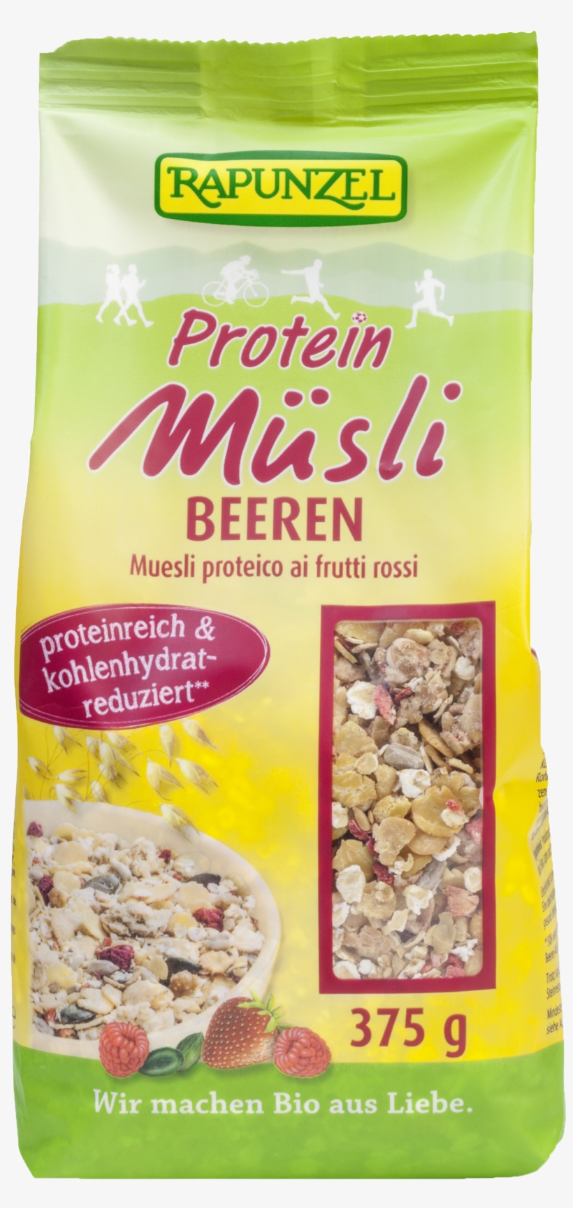 Protein Müsli Beeren Rapunzel - Rapunzel Organic Protein Muesli Chocolate Nut, 375g, transparent png download