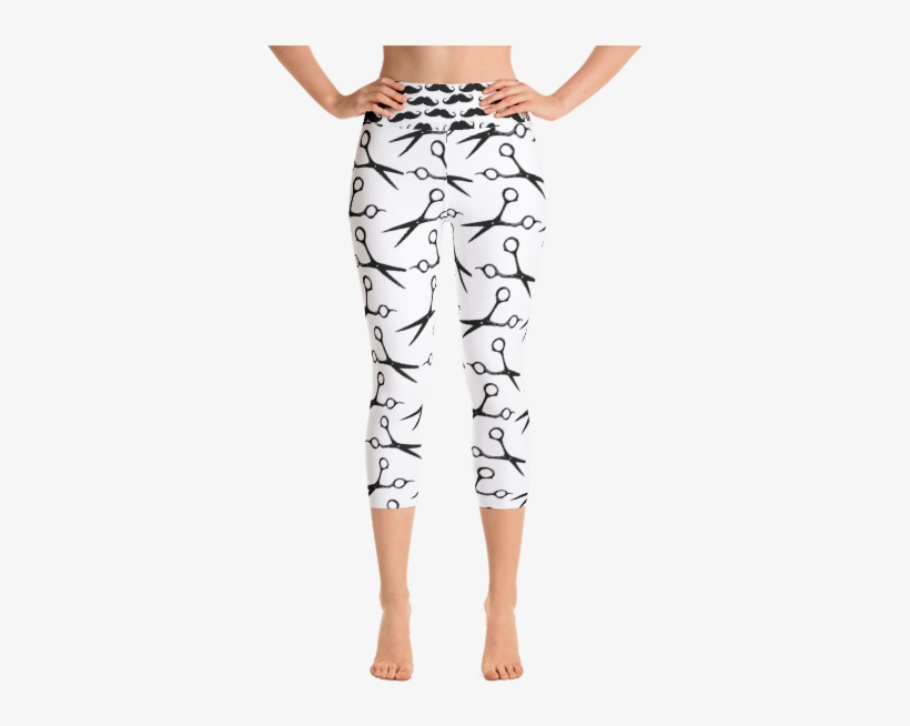 Barber Scissors And Moustache Yoga Capri Leggings - Yoga Pants, transparent png download