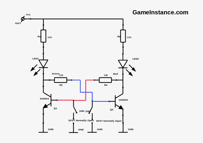 Leds Indicating The State - Multivibrator, transparent png download