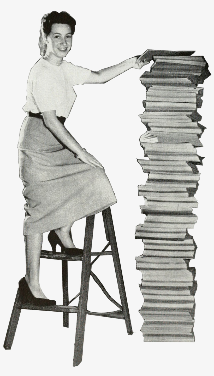 Girl Pile Books - Folding Chair, transparent png download