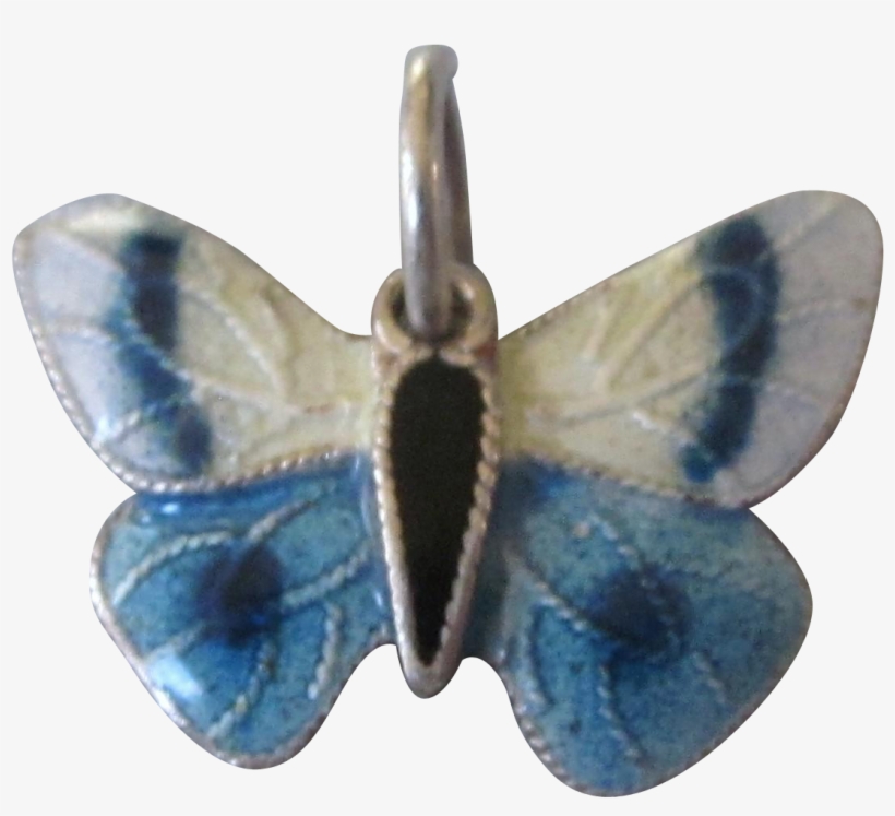 Lovely Sterling Enamel Two Sided Butterfly Charm - Common Blue, transparent png download