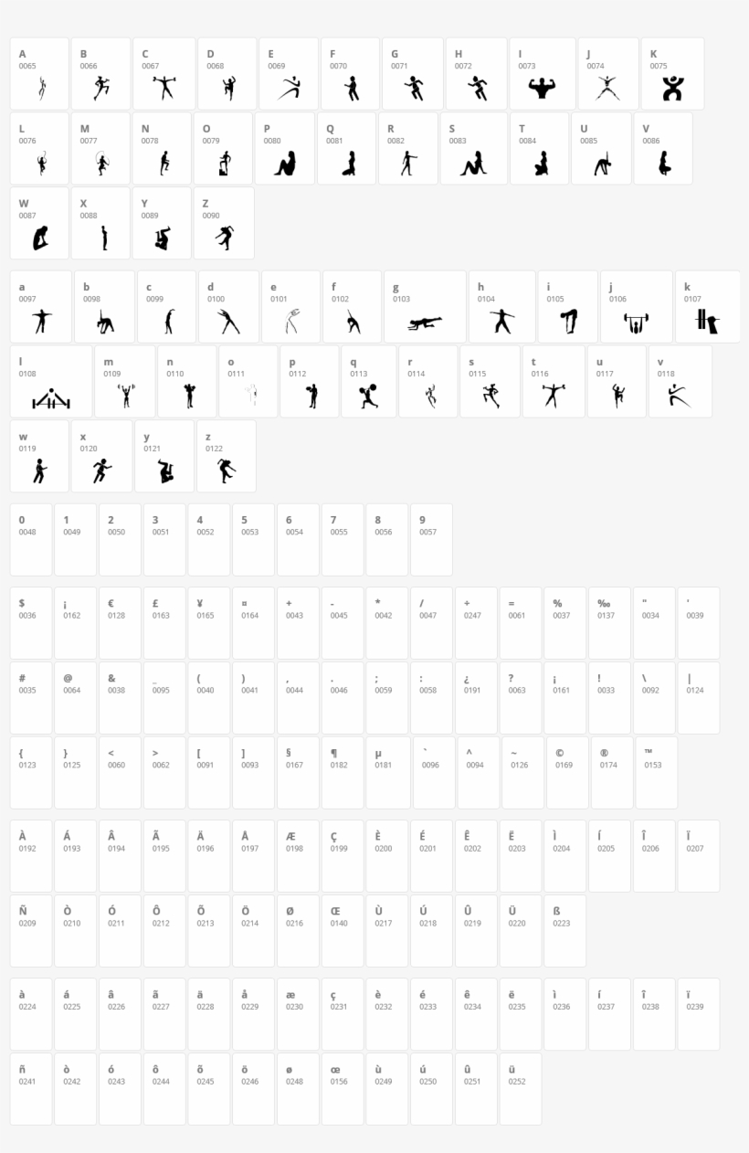 Fitness Silhouettes Character Map - Norse Codes, transparent png download