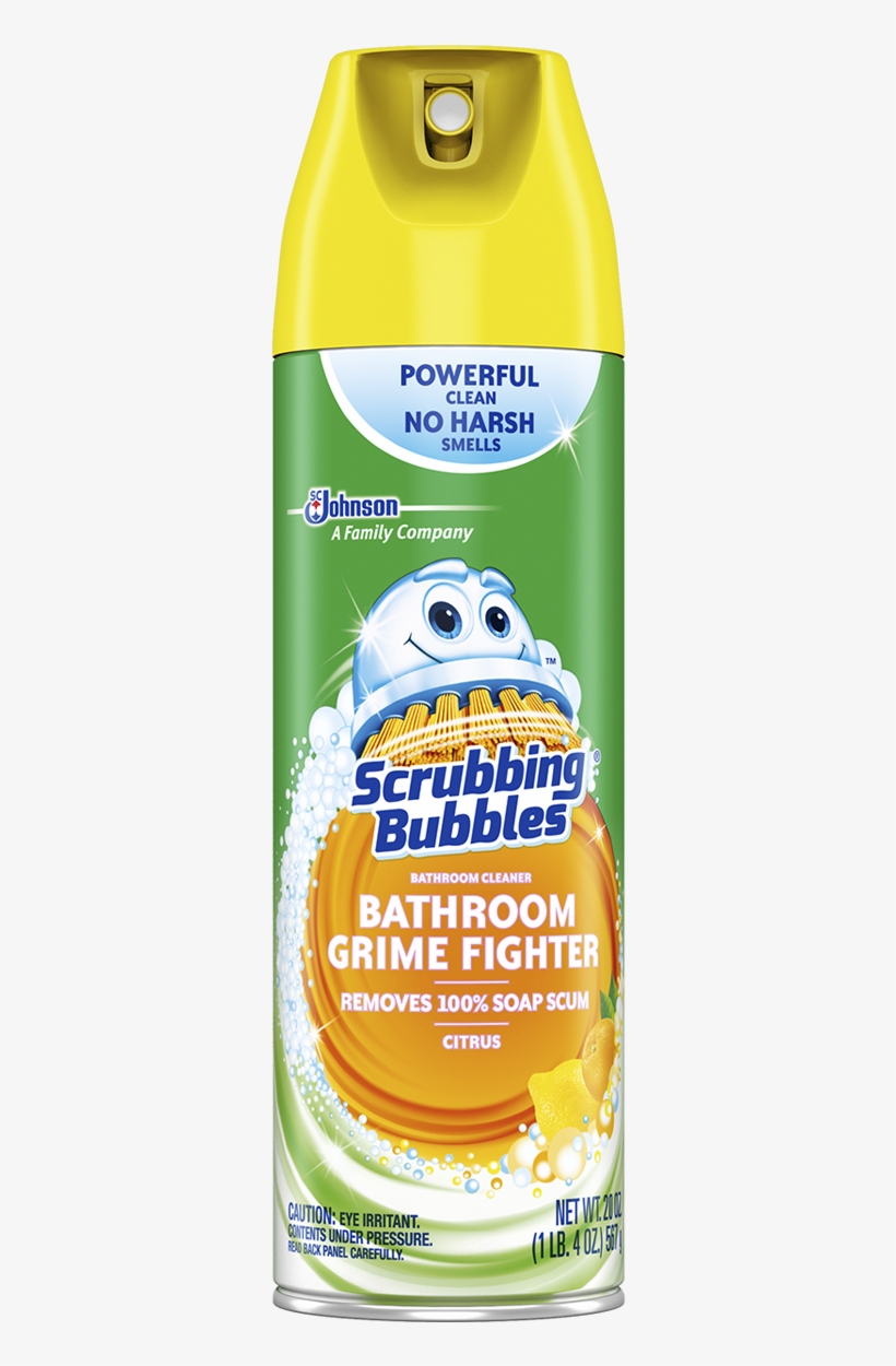 Grime Fighter Aerosol Citrus - Scrubbing Bubbles Bathroom Grime Fighter, transparent png download