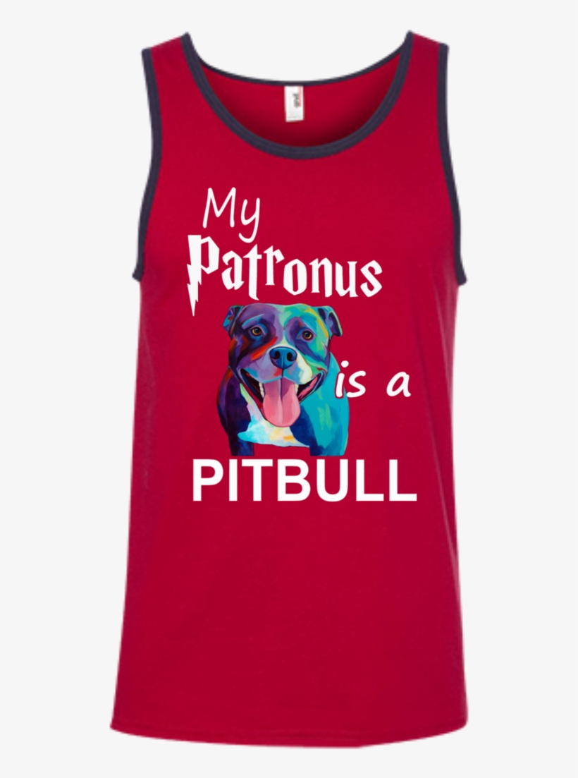 My Patronus Is A Pitbull Ringspun Cotton Tank Top - Pit Bull Dog Lover Long Sleeve Tees, transparent png download