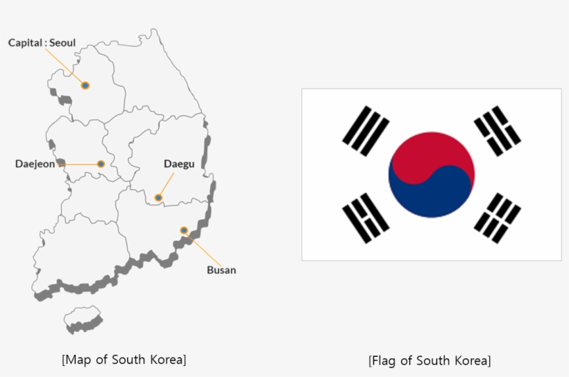 Republic Of Korea, Also Known As South Korea, Is Located - South Korea Flag, transparent png download