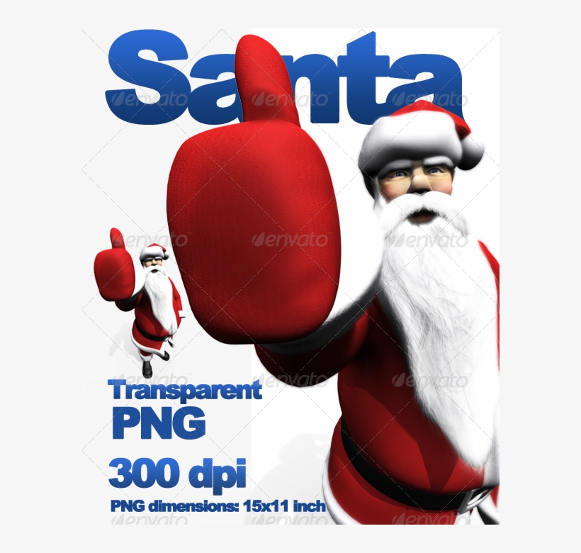 Santa Thumb's Up Transparent Png - 3d Computer Graphics, transparent png download