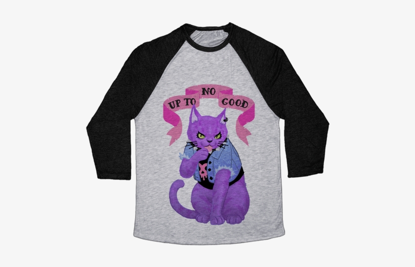 Up To No Good Pastel Goth Kitty Baseball Tee - Heroes Never Die Shirt, transparent png download