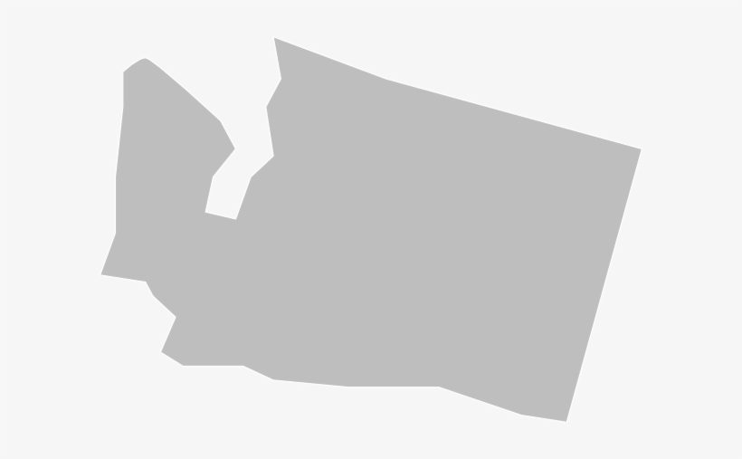 Blank Gray Washington Map White Lines Clip Art At Clker - Paper, transparent png download