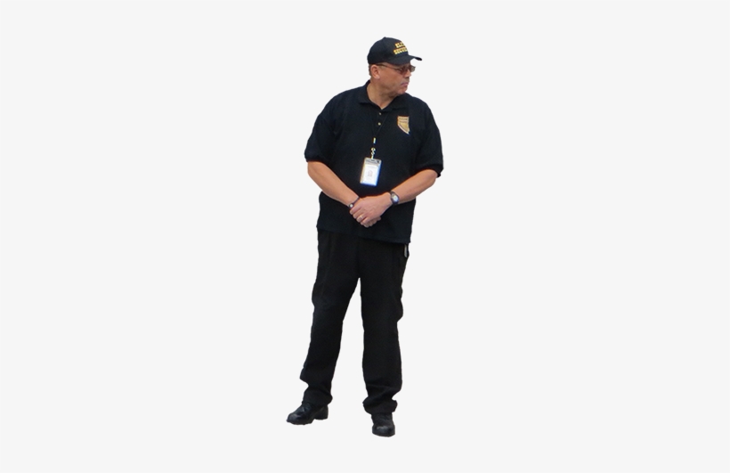 A Tall Security Guard With Mustache Standing With His - Blaklader 3324105010944xl Polo-shirt, 4x-large, White/grey, transparent png download