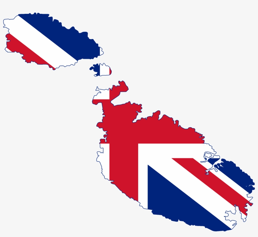Flag Map Of British Malta - Flag Map Of Malta, transparent png download
