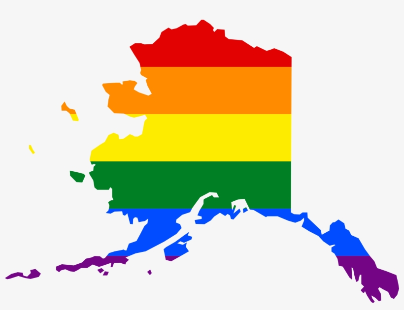 Svg Free Stock File Lgbt Flag Map - Alaska State With Stars, transparent png download