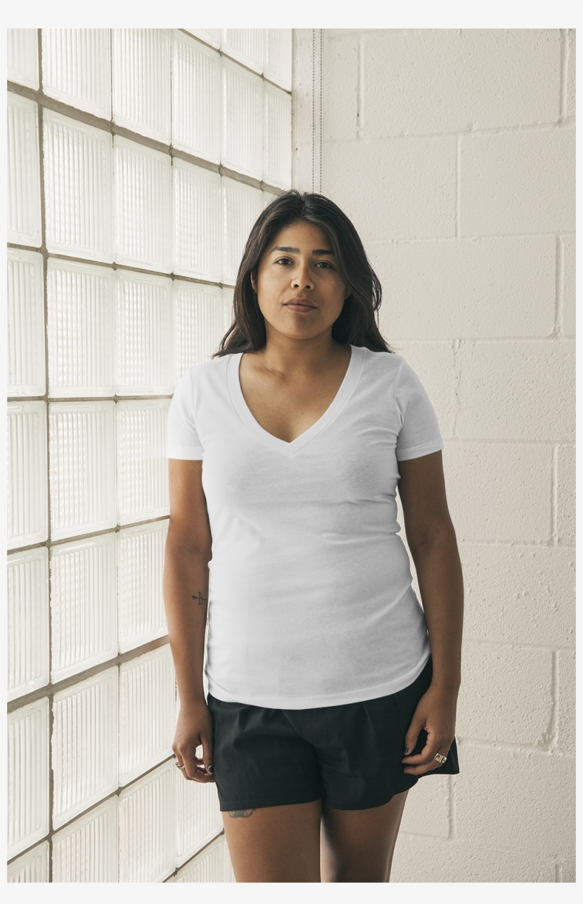 Download The Womens V-neck Image - T-shirt, transparent png download