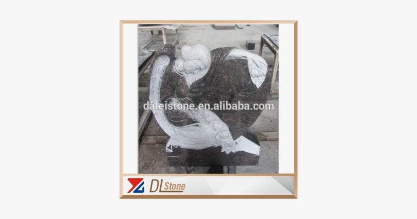 Himalayan Blue Granite Angel Weeping Angel Headstone - Headstone, transparent png download