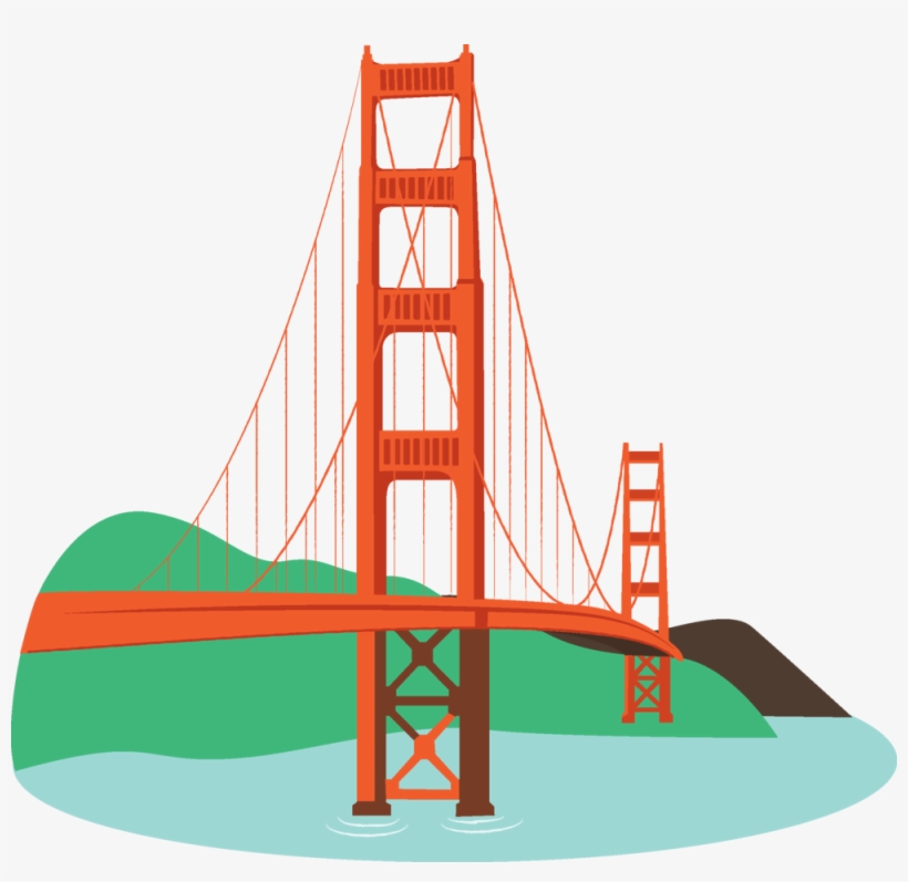 Golden Bridge Backgrounds Ready To Use Image - San Francisco Bridge Clip Art, transparent png download