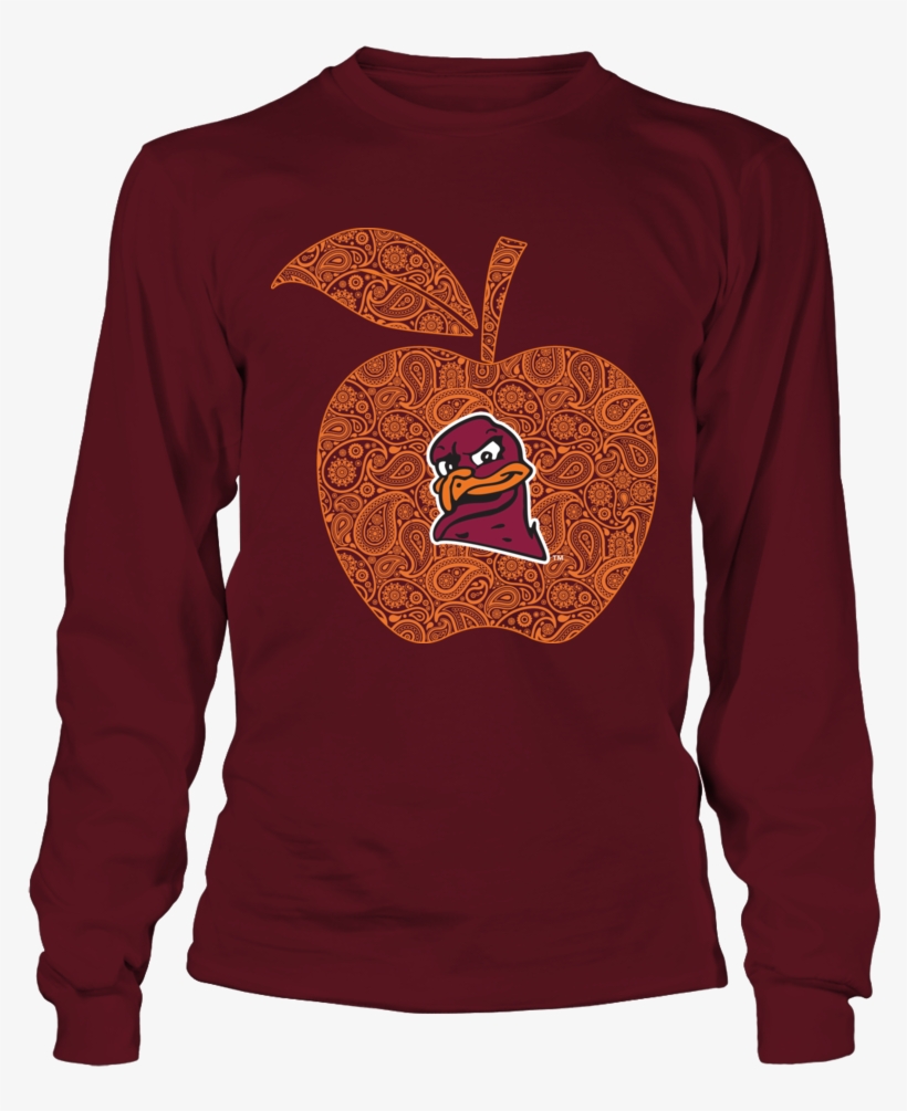 Teacher Apple Flag Virginia Tech Hokies Shirt - Hurricane Heart, transparent png download