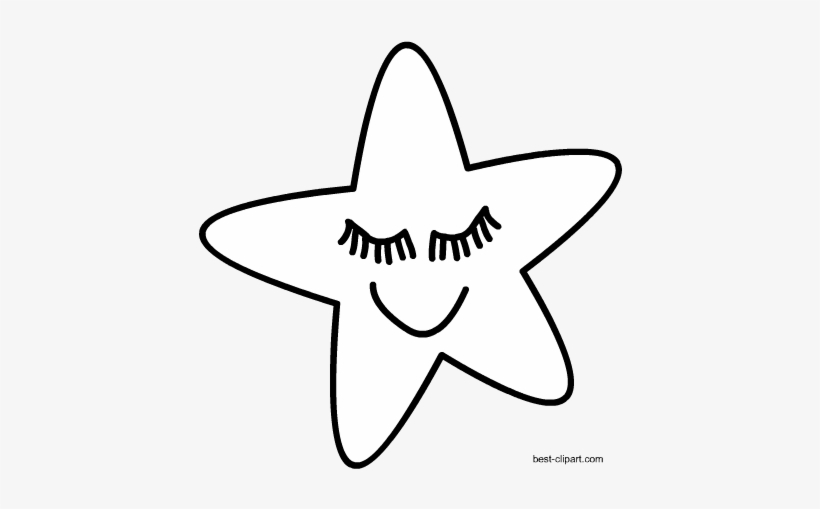 Black And White Sleeping Star Clip Art - Do You Remember, transparent png download