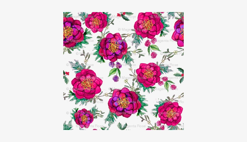 Poinsettia With Holly, Mistletoe And Beauty Berry - Poinsettia, transparent png download