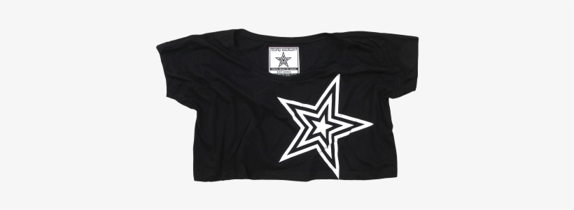 Women's Black Crop With White Star - Dirty Couture Shirts, transparent png download