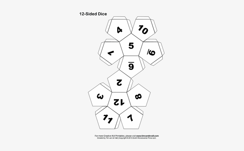 Printable 12 Sided Paper Dice Bw Tab 350w 12 Sided Dice Paper 