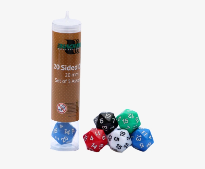 20mm Assorted Countdown D20 Dice - Blackfire 91495 20 Mm Assorted D20 Dice (5-piece), transparent png download