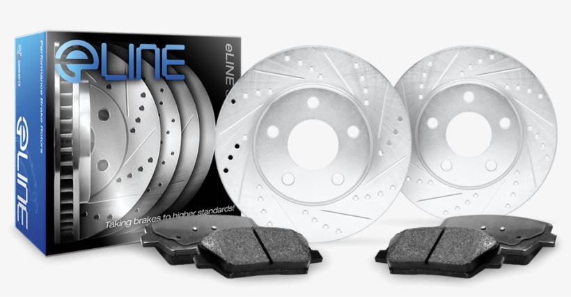 Make It A Complete Eline Series Brake Kit - R1 Concepts Front Black Cross-drilled Brake Disc Rotors, transparent png download