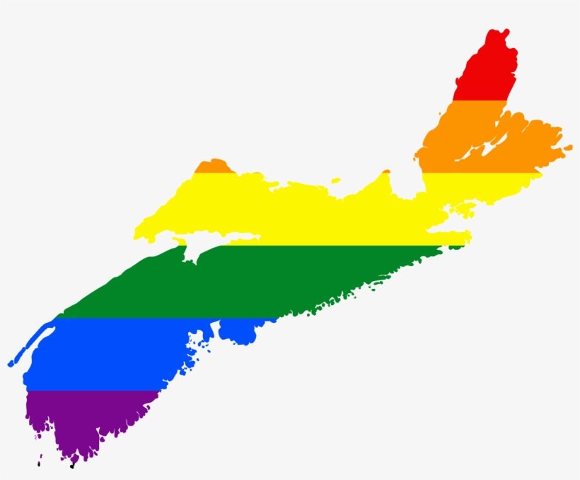 Lgbt Flag Map Of Nova Scotia - Nova Scotia Map Vector, transparent png download