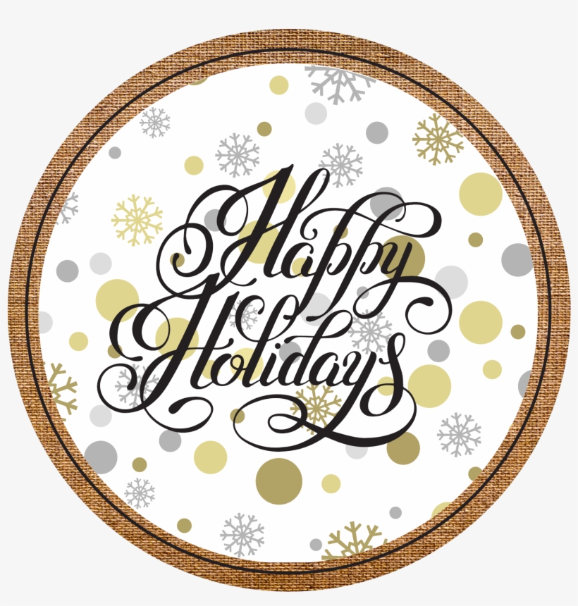 Popcorn Gift Tin - Happy Holidays Calligraphy, transparent png download