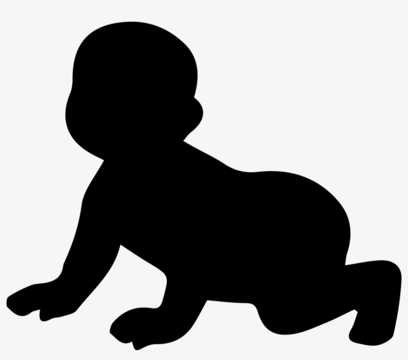 Akarana Baby - Baby Crawling Silhouette Clipart, transparent png download