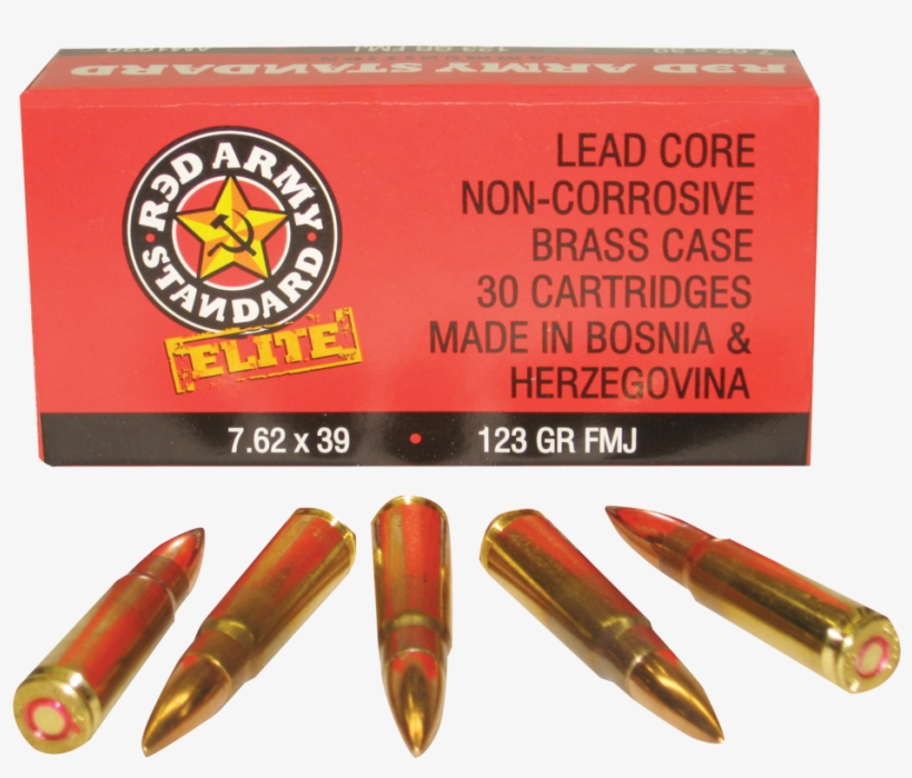 Red Army Standard By Cia - Red Army Standard Am2031b 7.62x39mm 122 Gr Fmj 20 Bx/45cs, transparent png download