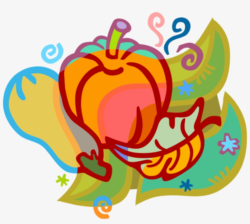 Vector Illustration Of Fall Or Autumn Harvest Pumpkin - Clip Art, transparent png download