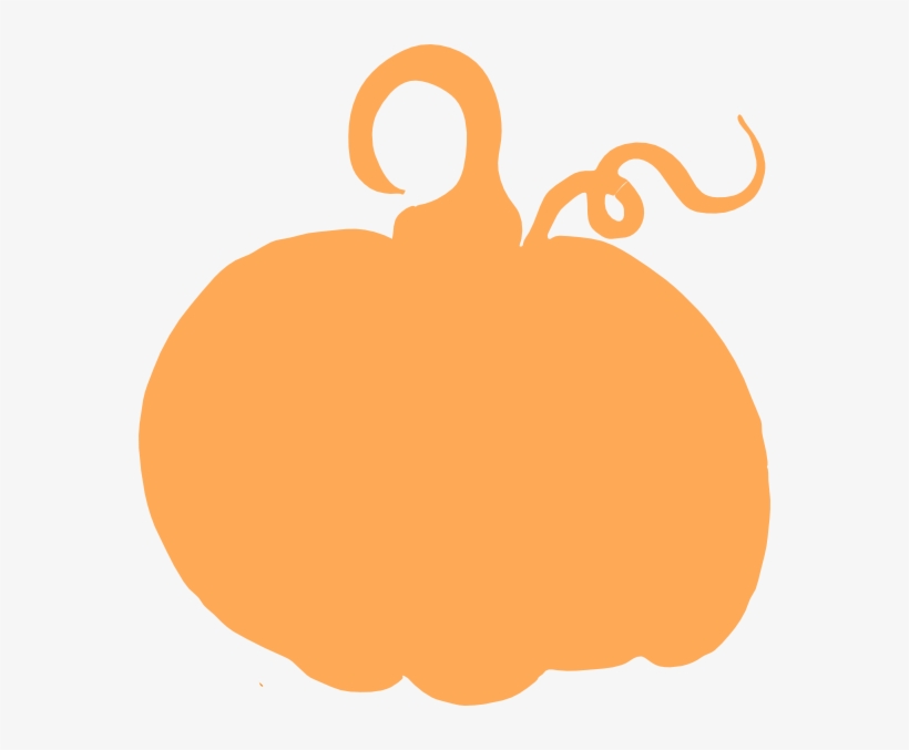 Light Orange Pumpkin Sihouette Clip Art At Clker - Silhouette Pumpkin Clip Art, transparent png download