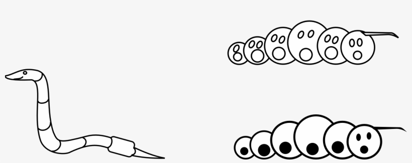 Worm 12 Black White Line Art Coloring Book Colouring - دودة كرتون ابيض واسود, transparent png download