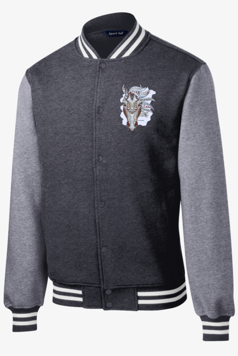 Ethnic Horse Face Front With Logo St270 Sport Tek Fleece - Badass Fleece Letterman Jacket, transparent png download