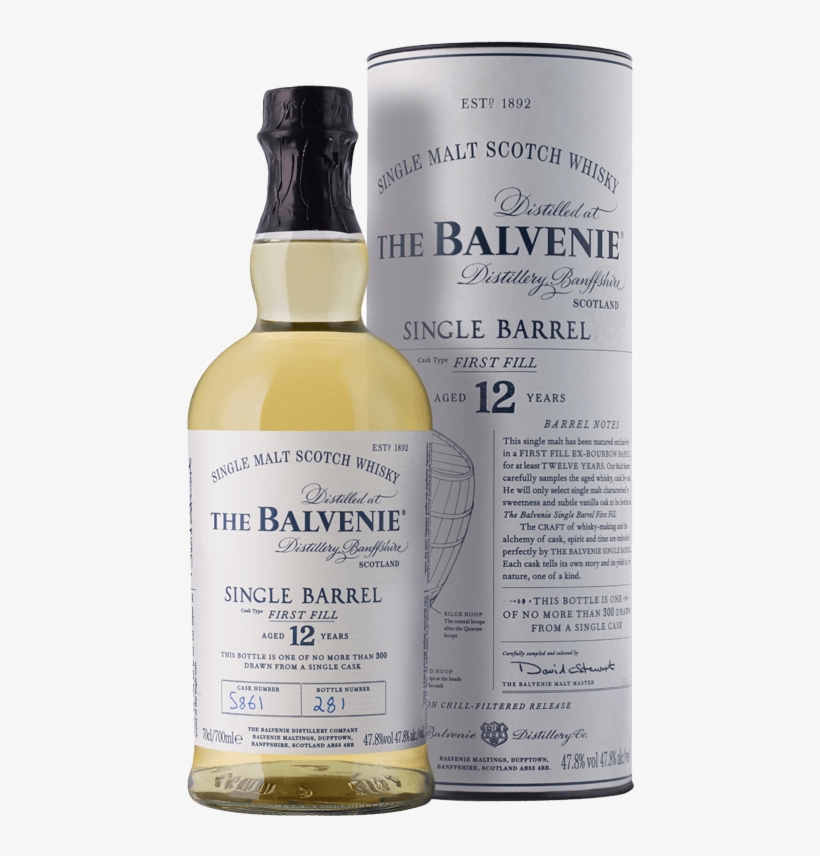 Balvenie 12 Year Old Single Barrel First Fill Scotch - Balvenie 14yo Caribbean Selection 700ml, transparent png download