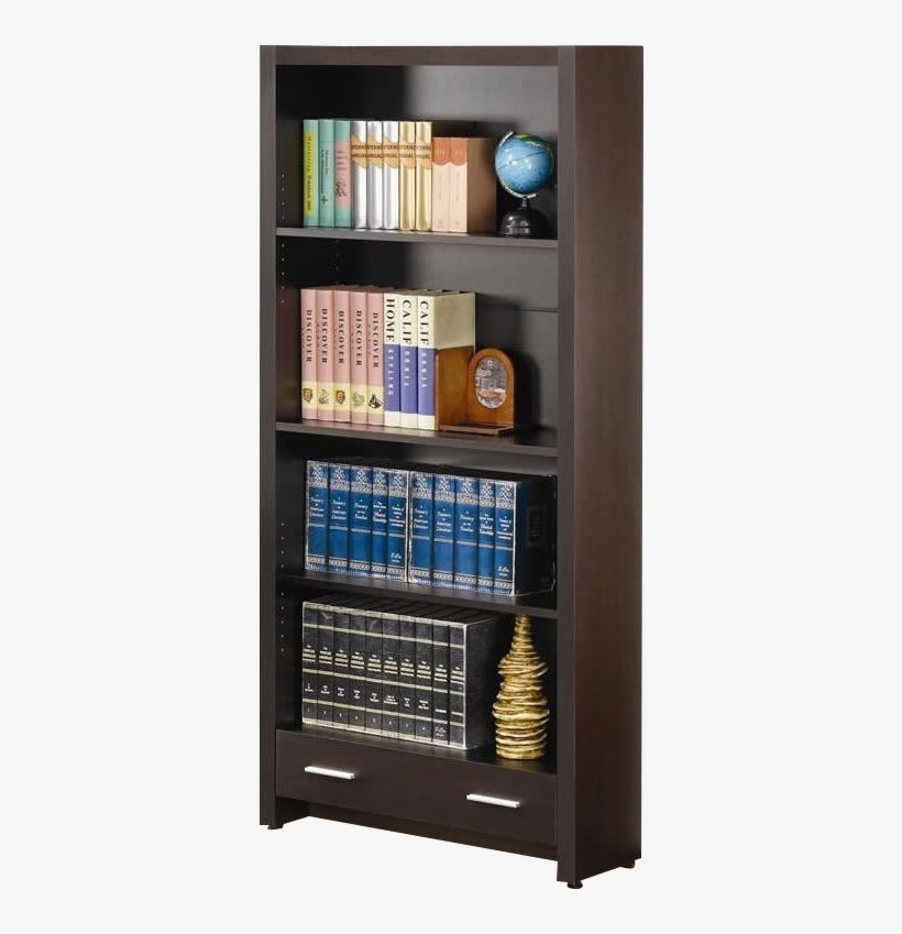 Papineau 4 Shelf Bookcase With Storage Drawer In Cappucino - Bookcase In Cappuccino Finish By Coaster - 800905, transparent png download