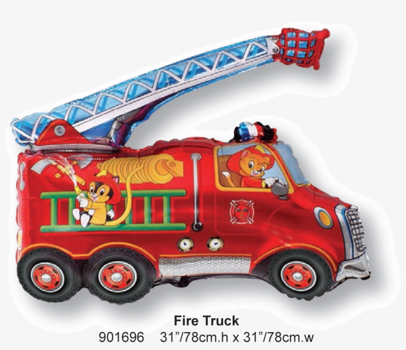 Fire Truck - Fire Truck Foil Balloon, transparent png download